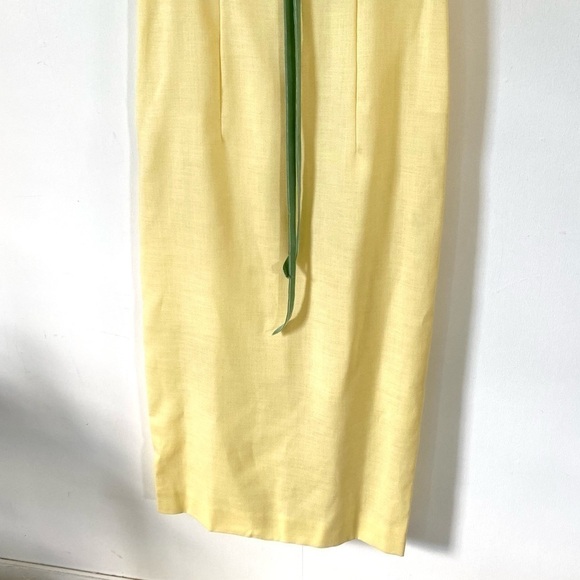 Vintage 60s Long Prom Dress Pale Yellow Maxi Retro Short Sleeve Womens Small - Picture 3 of 11